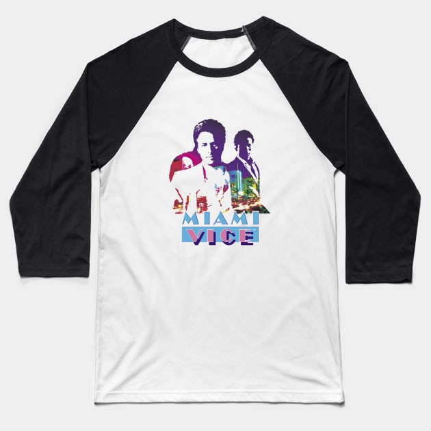 Miami Vice Crockett And Tubbs Baseball T-Shirt by fauzifilaone